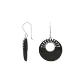 AE-1228-SHB Sterling Silver Earring With Black Shell